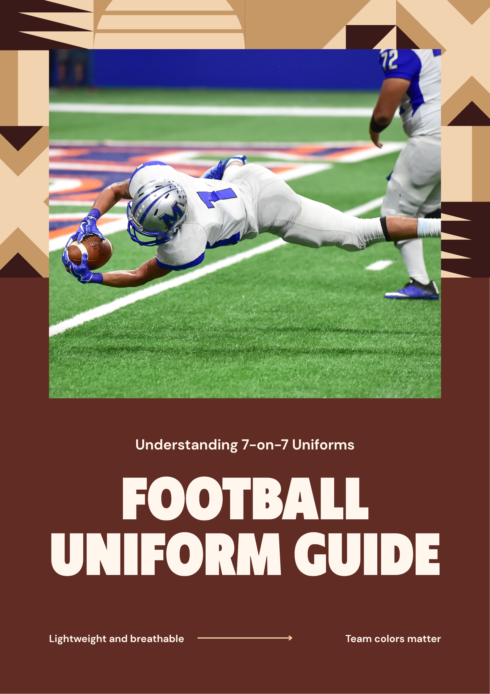 Custom 7-on-7 football uniforms featuring breathable fabric, athletic fit, and sublimated designs for high-performance team gameplay.