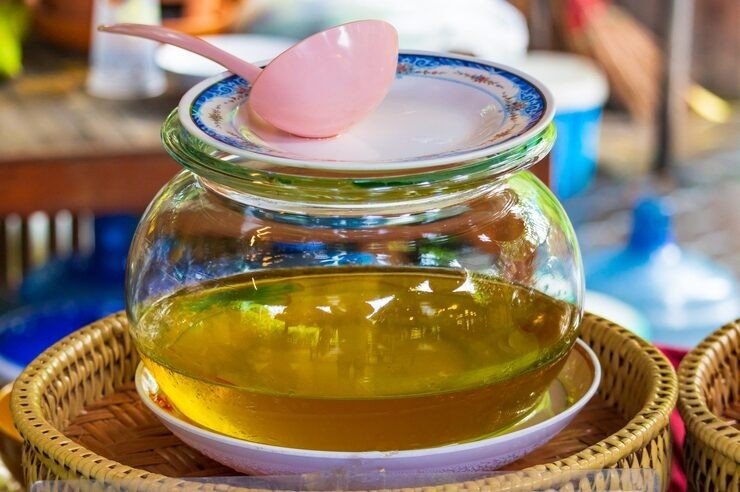 Amla murabba in a glass jar – traditional Ayurvedic fruit preserve rich in vitamin C and antioxidants for immunity and digestion.
